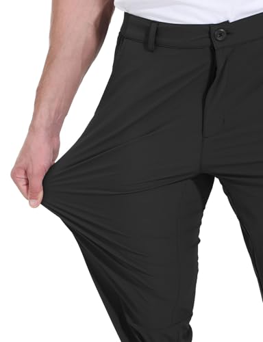 Rdruko Golf Pants Men Stretch Relaxed Fit Business Casual Pants Dry Fit Lightweight(Black,US 32) — view 6