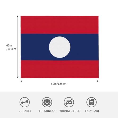 Couverture légère drapeau Laos plaid chaud lit canapé tissu doux - 6