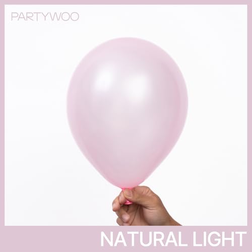 Image of PartyWoo Pearl Pink Balloons 50pcs Light Pastel Baby Pale Pink Color