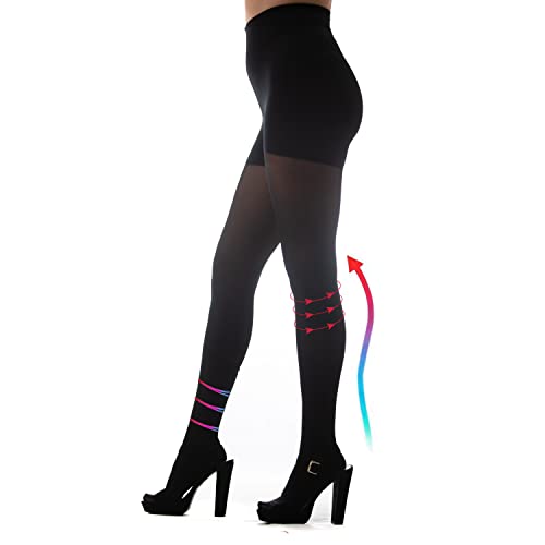 Image of Medicella Premier Closed Toe Compression Pantyhose for Women 15-20 mmHg Made in USA Medical Quality Sheer Moderate Pressure Support Circulation & Travel (Medium, Black)