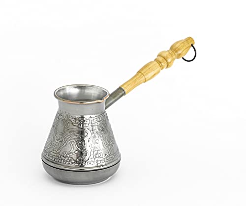 400 ml Turkse mokkakan koper koffiekoker Turka Ibrik Cezve Dzhesva koffiepot Briki met houten handvat Grieks… - Image 4