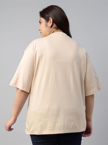 Image of JUNEBERRY 100% Pure Cotton Oversized Baggy Fit Drop Shoulder Solid Core Plus Size T-Shirt Combo for Women (Pack of 2) (Sizes from: 2XL to 5XL)