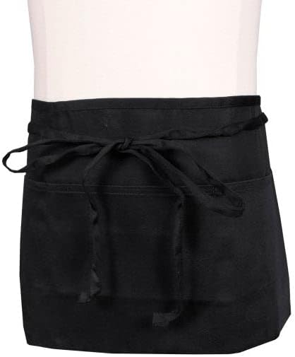 Chef Revival 605WAFH-BK Black Front-of-the-House 3-Pocket Waist Apron