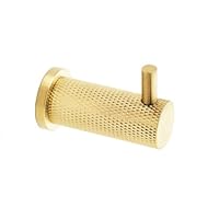 Alexander & Wilks Brunel Knurled Coat Hook, Wall-Mounted (Satin Brass PVD)