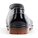 CLINGRE boutique shop Men's Low-Top Waterproof Rain Boots Slip-On, Black PVC Rubber Overshoes with Cowhide Sole for Kitchen Outdoor Field Water shoes(Black,9)