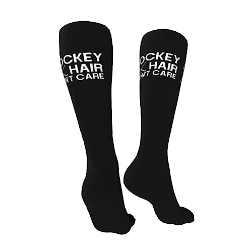 Hockey Hair Don'T Care Knee High Socks For Women Long Tube Socks Athletic Compression Socks Unisex High Socks Girls2