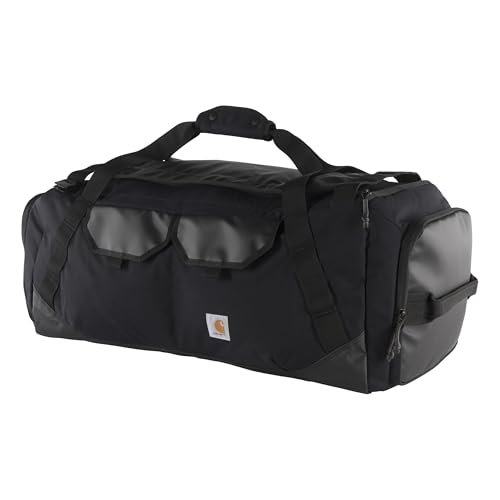 Carhartt Heavy Haul Utility Duffel Bag's, Water-Resistant Packable Bag for Jobsite, Gym, and Travel, Black, 55L