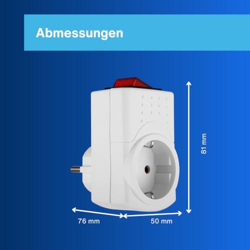 REV Steckdosenadapter - Steckdose schaltbar, Übergangsstecker, 3500W, weiß – Ansicht 5