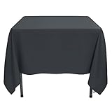 Remedios Tablecloth 70-inch Square Polyester Table Cover - Wedding Restaurant Party Banquet Decoration, Dark Gray