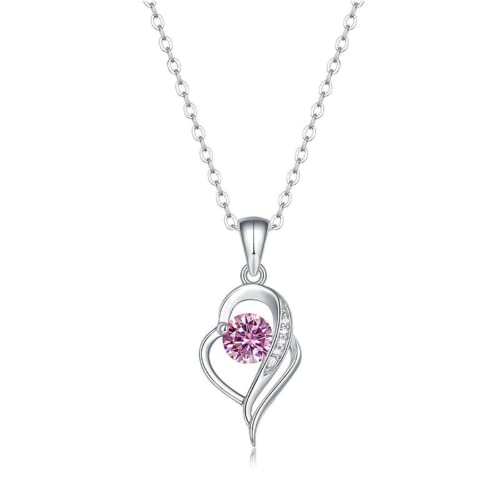 Moissanite 1ct d color collier pendentif femme jaune bleu rose moderne
