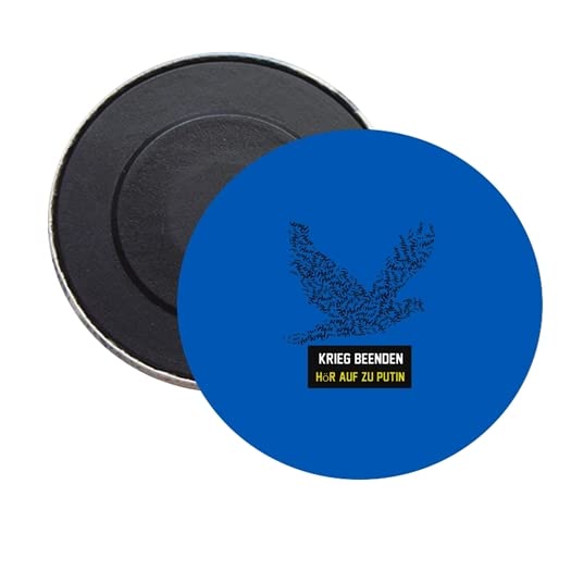 ROUND MAGNET. STOPP KRIEG STOPP PUTIN GERMANY