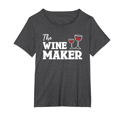 The Wine Maker Winemaker Winemaking T-Shirt, Women's Plus, Dark Heather Grey, 6X