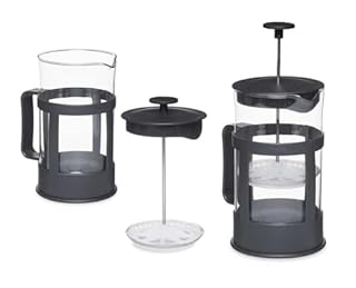 Vivalto Théière noire transparente 600 ml piston