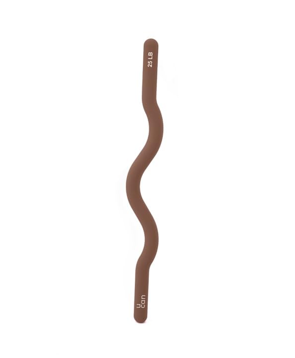 U can - Weighted Curved Silicone Bar for Exercise | Ergonomic Bar for Strength and Pilates Training | Ideal Fitness Accessory for Toning and Resistance (Hazelnut, 25 LB)