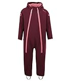 winddicht und atmungsaktiv Trollkids Kinder Nordkapp Softshell Overall Einteiler, Kastanienrot/Antikrosa, Größe 104