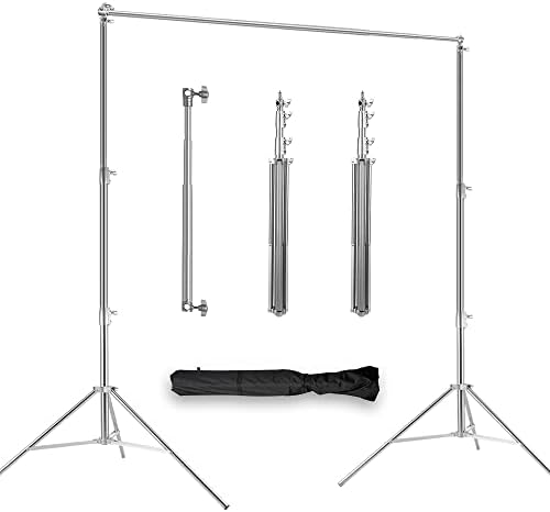 Stainless Steel Backdrop Stand 9.5ftx10ft Photo Video Studio Adjustable Background Support Stands for Portrait & Studio Photography, Photoshoot, Parties, Baby Shower, Birthday, Wedding