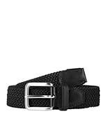 woven belt belt with leather detail