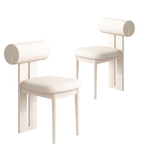 Juego de 4 sillas de comedor tapizadas de madera maciza con respaldo sin reposabrazos para decoración de comedor, sala de estar y dormitorio