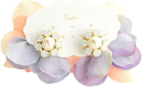 Amazon ｚｏｕｌｅ ゾーラ Hydrangea ピアス オレンジ 造花 お花 フラワー 派手 かわいい 大きい パーティ アクセサリー 二次会 お呼ばれ ピアス 通販