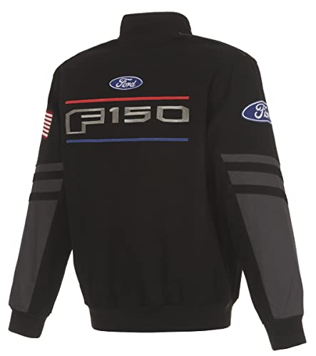 Jh Design Group Men's Ford F150 Jacket An Embroidered Classic Twill Coat (Bsc1 Black, Large) #TOP1