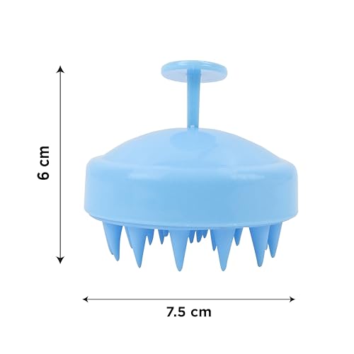 Image of NFI essentials Hair Comb Brush Head Scalp Massager Scrubber, Adults Children Thick /Thin Hair, Mold-Free Solid Silicone for Healthy Hair Growth Dry Scalp Dandruff (Blue)