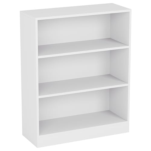 Vida Designs Cambridge Bibliothèque Basse à 3 étagère, Bois Blanc, Meuble pour Bureau, Salle de séjour et Chambre