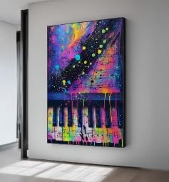 Affiches pour musiciens et décoration murale salon piano abstrait violet - 2