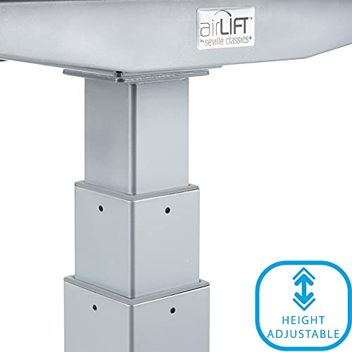 Image of Seville Classics AIRLIFT Pro S3 54 inch Solid-Top Commercial-Grade Electric Adjustable Standing Desk (51.4 inch Max Height) Table - Gray /White