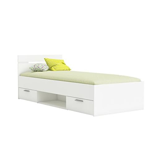 Miroytengo Cama Infantil Juvenil 90x190 diseño con cajones y Hueco Almacenamiento Color Blanco