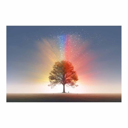 Tableau mural salon arbre de vie sans cadre 70x100cm toile intissee anti UV