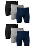 Hanes Men's Boxer Briefs, Cool Comfort Moisture-Wicking Breathable Underwear, Multi-Pack, Black/Concrete Heather, XL (Pack of 6)