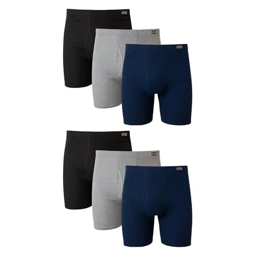 Hanes Cuecas boxer masculinas, roupa íntima respirável e confortável que absorve umidade, pacote com várias unidades, Pacote com 6 sortidos, G