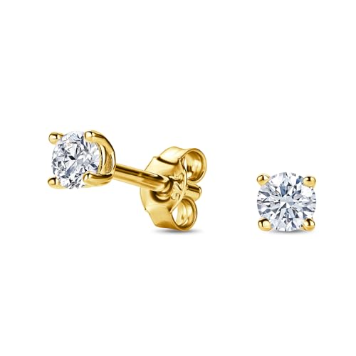 Boucles d'oreilles moissanite en argent plaqué or 18ct, l'éclat du luxe hypoallergénique