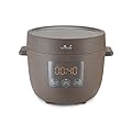 Yum Asia Tsuki mini cuociriso con ciotola in ceramica Shinsei (2,5 tazze, 0,45 litri) 5 funzioni di cottura del riso, 2 funzioni multicooker, display a LED nascosto, 220-240V (Pebble Grey)