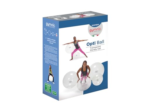 Foto von GYMNIC Opti Ball Transparenter, aufblasbarer Ball, max. Ø 65 cm, für Physiotherapie und Rehabilitation, ideal für Haltungsübungen, Pilates und motorische Aktivitäten mit visueller Kontrolle