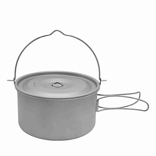 OFFAXE Sartén, material de titanio freír con un olor más cálido y sin un olor metálico, olla de ahorro de espacio con tapa para cocinar