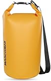 MARCHWAY Floating Waterproof Duffle Dry Bag 5L/10L/20L/30L, Roll Top Sack Keeps Gear Dry for Kayaking, Rafting, Boating, Swimming, Camping, Hiking, Beach, Fishing (Deep Yellow, 20L)