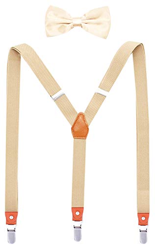 Suspender and Bow Tie Set for Men - Adjustable Y-Back Suspenders with Stylish Bow Tie
