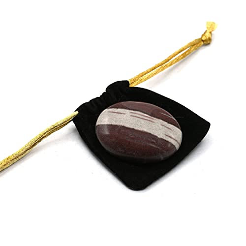Image of Amazing Gemstone Narmada Shiva Lingam Crystals and Healing Stones - Large Palm Stone Crystals Piedra - Crystal for Good Luck, Positive Energy, Meditation - Unique Stocking Stuffers Gifts for Women