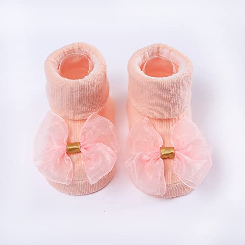 Children Kids Socks for Autumn Winter Soft Bottom Toddler Bowkot Floor Socks and Hairband 2Pcs Clothes4