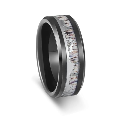 Silver Black Tungsten Ring, Matching 8/4mm Wedding Band for Man Woman, Anniversary Birthday Christmas Gift