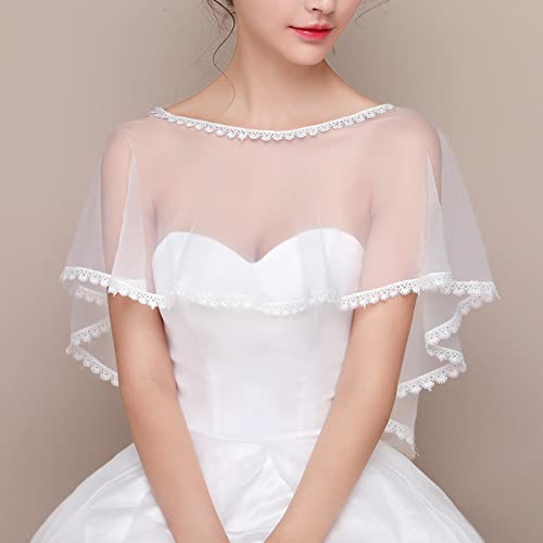 Octwine Bridal Lace Wedding Shawls Wrap Embroidered Shrug Bolero Cape Shoulder Covers Up for Women (Style 6)3