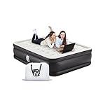 Full Size Air Mattress with Built-in Pump 18" Raised - 2-Min Set Up, No Odd Smell, 600 lb Support, Foldable Air Bed with Storage Bag, Perfect for Camping, Guests & Home Use
