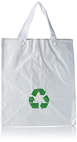 Productos Del Hogar Basura/Cubos, Separables, con Asas, Gran Capacidad, para Papel, Vidrio y Plástico, Ideal para Hogar/Oficina/Interior/Exterior, Pack 3 Bolsas de Reciclaje Blancas Cover