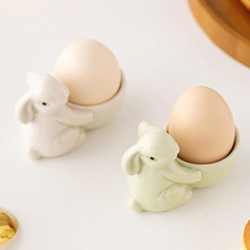 Coquetier lapin en céramique, lot de 3 stable pour éviter les chutes - 8