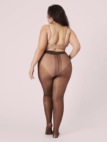 Plus Size Sheer Black Tights for Women T-Crotch 20D Ultra Thin Pantyhose High Waist Stockings 2 Pairs4