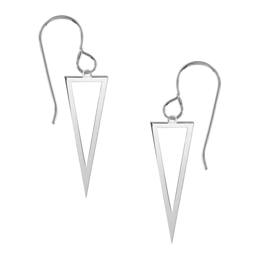 Triangle Dangle Earrings | Large Sterling Silver Geometric Arrow Point Drop Earrings For Women And Girls #TOP18