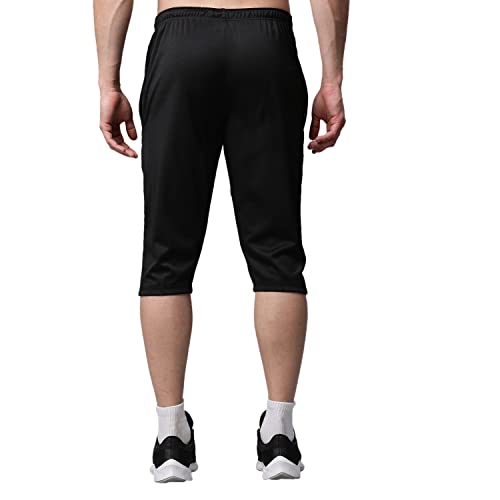 Image of Mack Jonney Dryfit Lycra Solid 3 /4th Capri for Men (Pack of 3)-Dryfit D13 BLK Gry L.Gry 03-P