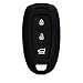 kwmobile Key Cover Compatible with Hyundai 3 Button Car Key Keyless Go - Soft Silicone Car Key Fob Holder Protector Case - Black