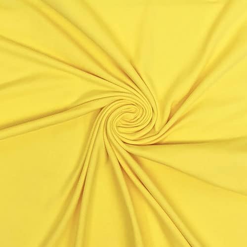 Lemon Yellow Solid Cotton Spandex Knit Fabric - by The Yard